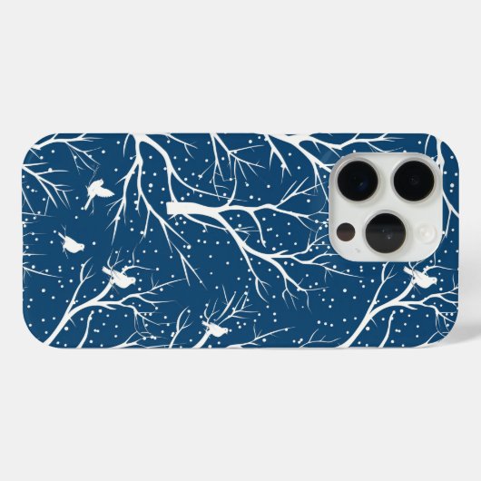 Winter Sky Witte Vogels Sneeuwvlokken Case-Mate iPhone Case (Achterkant (horizontaal))