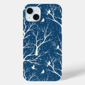 Winter Sky Witte Vogels Sneeuwvlokken Case-Mate iPhone Case (Achterkant)