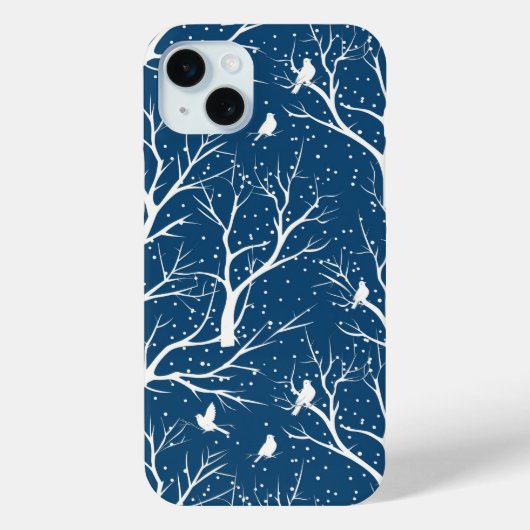 Winter Sky Witte Vogels Sneeuwvlokken Case-Mate iPhone Case (Achterkant)