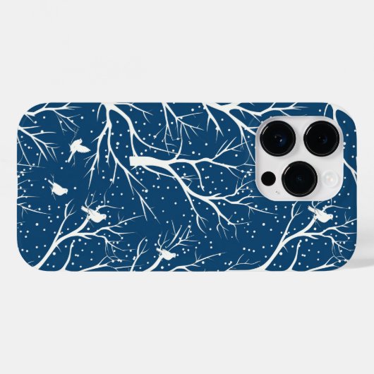 Winter Sky Witte Vogels Sneeuwvlokken Case-Mate iPhone Case (Achterkant (horizontaal))