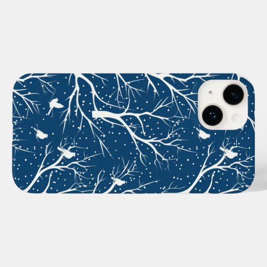  Winter Sky Witte Vogels Sneeuwvlokken Case-Mate iPhone Case (Achterkant (horizontaal))