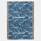 Winter Sky Witte Vogels Sneeuwvlokken Deken (Voorkant Verticaal)