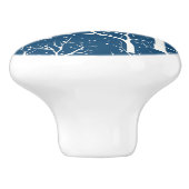  Winter Sky Witte Vogels Sneeuwvlokken Keramische Knop (Zijkant)