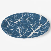 Winter Sky Witte Vogels Sneeuwvlokken Papieren Bordje (Gekanteld)