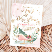 Winter Slaaigh kerst Merry Little Baby shower