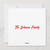 Winter slagroom hete koffie in een rode mok feestdagenkaart (Achterkant)