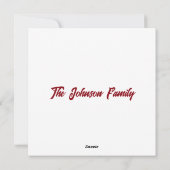 Winter slagroom hete koffie in een rode mok feestdagenkaart (Achterkant)