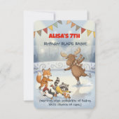 Winter Slapstick Ice Skating Birthday Invitation Kaart (Voorkant)