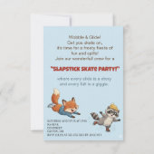 Winter Slapstick Ice Skating Birthday Invitation Kaart (Achterkant)
