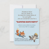 Winter Slapstick Ice Skating Birthday Invitation Kaart (Achterkant)