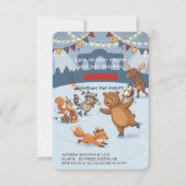 Winter Slapstick Ice Skating Birthday Invitation Kaart (Voorkant)