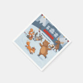 Winter Slapstick Ice Skating Birthday Invitation Servet (Hoek)