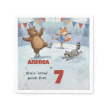 Winter Slapstick Schaatsen Verjaardag papieren bor