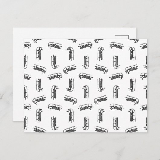 Winter Sled Pattern CUSTOM ACHTERGROUND COLOR Briefkaart (Voorkant / Achterkant)