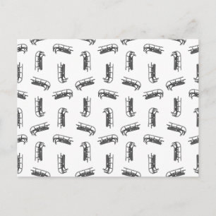 Winter Sled Pattern CUSTOM ACHTERGROUND COLOR Briefkaart