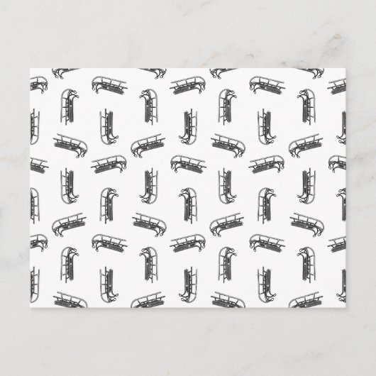 Winter Sled Pattern CUSTOM ACHTERGROUND COLOR Briefkaart (Voorkant)