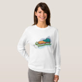 Winter slee fun sneeuwslee t-shirt (Voorkant volledig)