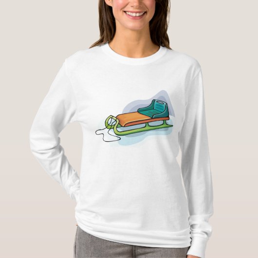 Winter slee fun sneeuwslee t-shirt (Voorkant)