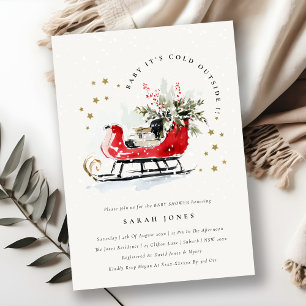 Winter slee zijn koud buiten Neutrale baby shower Kaart