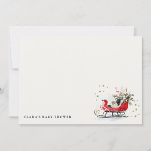 Winter slee zijn koud buiten Neutrale baby shower Notitiekaartje