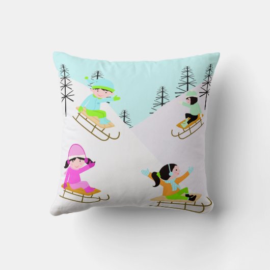 Winter Sleedkussen Kussen (Achterkant)