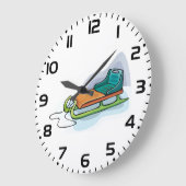 Winter sleeplezier sneeuwslee grote klok (Hoek)