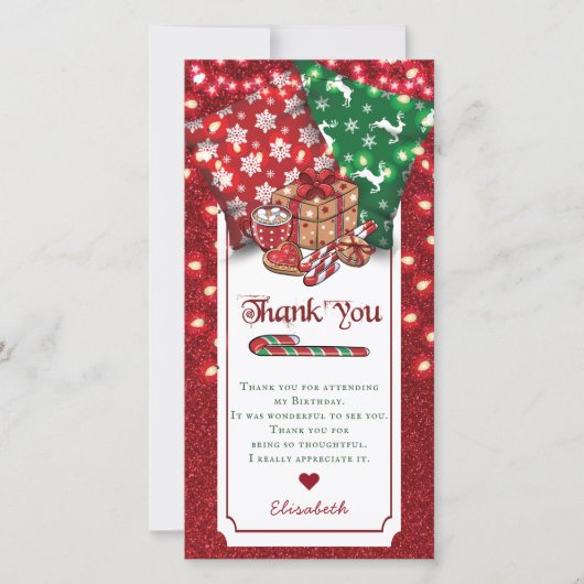 Winter Sleepover Birthday Personalized Bedankkaart (Voorkant)