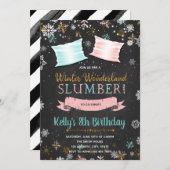 Winter-sleepover-uitnodiging Kaart (Voorkant / Achterkant)