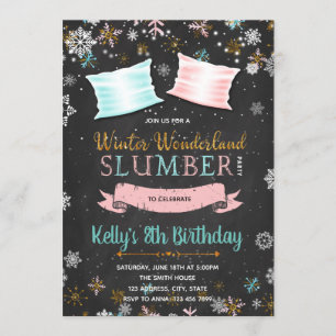 Winter-sleepover-uitnodiging Kaart
