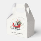 Winter Sleigh Its Cold Outside Neutral Baby Shower Bedankdoosjes (Voorkant Zijde)