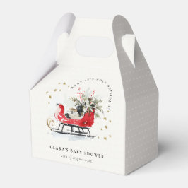 Winter Sleigh Its Cold Outside Neutral Baby Shower Bedankdoosjes