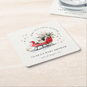 Winter Sleigh Its Cold Outside Neutral Baby Shower Kartonnen Onderzetters (Schuin)