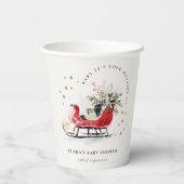 Winter Sleigh Its Cold Outside Neutral Baby Shower Papieren Bekers (Achterkant)