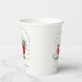 Winter Sleigh Its Cold Outside Neutral Baby Shower Papieren Bekers (Rechts)