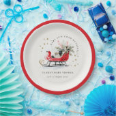 Winter Sleigh Its Cold Outside Neutral Baby Shower Papieren Bordje (Feest)