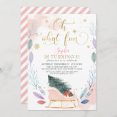 Winter Sleigh Oh wat een feestelijke kerst op 1 ve Kaart (Voorkant / Achterkant)