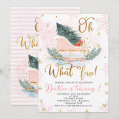 Winter Sleigh Oh, wat leuk de eerste uitnodiging v (Voorkant / Achterkant)