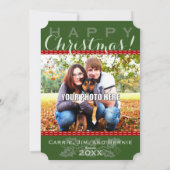 Winter Sleigh Ride Berg Kerstmis Fotokaart Feestdagenkaart (Achterkant)