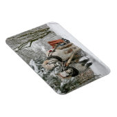 Winter Sleigh Ride Color Image Magneet (Rechterzijde)