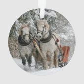 Winter Sleigh Ride Color Image Ornament (achterkant)