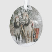 Winter Sleigh Ride Color Image Ornament (voorkant)