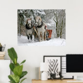 Winter Sleigh Ride Color Image Poster (Thuiskantoor)