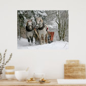 Winter Sleigh Ride Color Image Poster (Keuken)