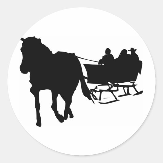 Winter Sleigh Ride Holiday Design Stickers (Voorkant)
