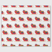 Winter Sleigh Ride Kerstcadeau Wit Naadloos Cadeaupapier (Vlak)