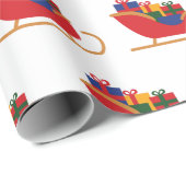 Winter Sleigh Ride Kerstcadeau Wit Naadloos Cadeaupapier (Rol Hoek)