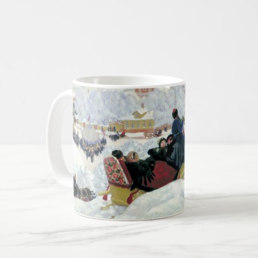 Winter Sleigh Ride kerstkoffie Mok (Voorkant links)
