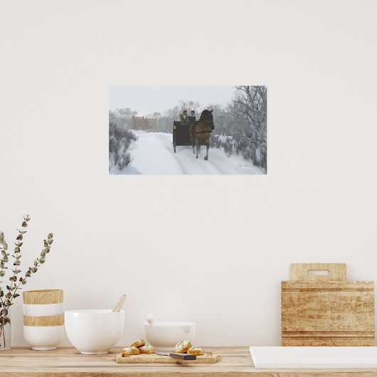 Winter Sleigh Ride Print (Keuken)