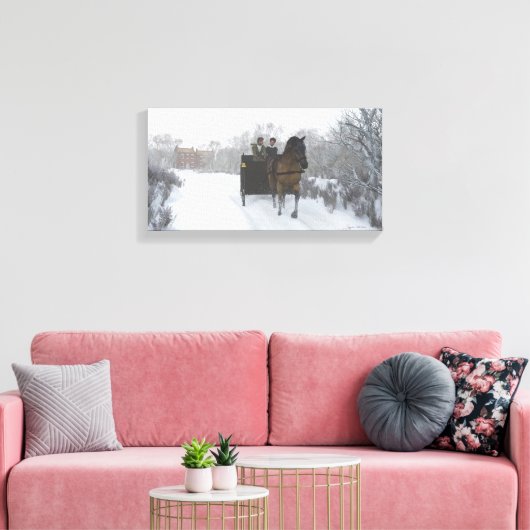 Winter Sleigh Ride Wrapped Canvas (Insitu (Woonkamer))