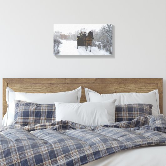 Winter Sleigh Ride Wrapped Canvas (Insitu (Slaapkamer))